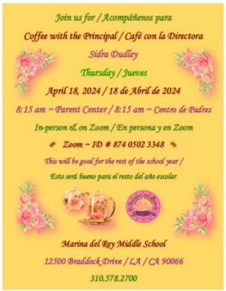 April Coffee with the principal